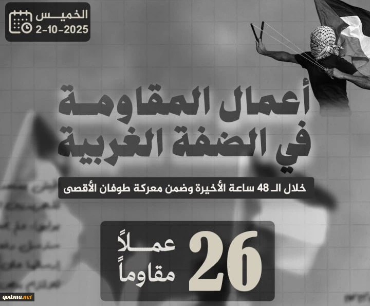 مرکز پژوهشی معطی منتشر کرد؛

 26 عملیات مقاومتی در کرانه باختری در 48 ساعت اخیر 3