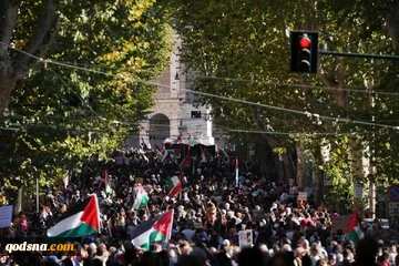 هزاران معترض در پرتغال با فلسطین اعلام هبستگی کردند 2