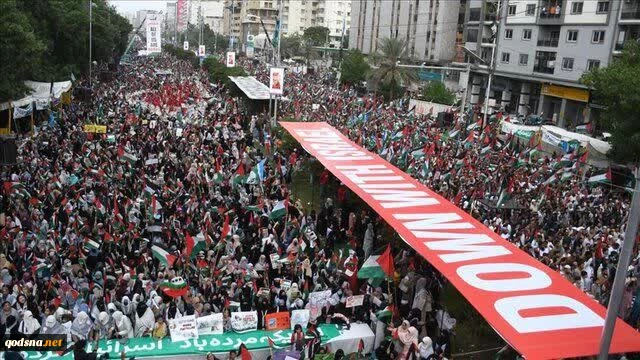 راهپیمایی هزاران نفری در کراچی در آستانه سالگرد جنگ غزه 3