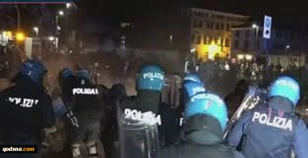 درگیری پلیس ایتالیا با حامیان فلسطین؛ هواداران ایتالیایی هنگام پخش سرود رژیم جعلی هو کردند 2