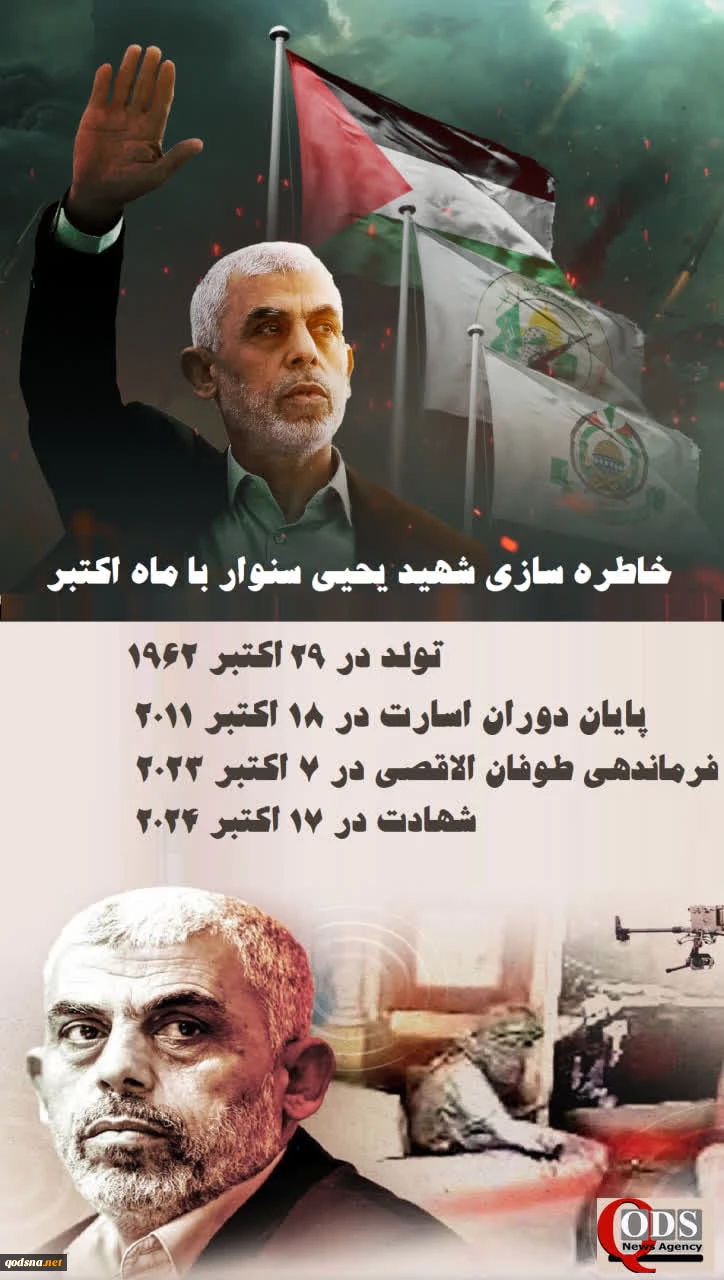 خاطره سازی شهید یحیی سنوار با ماه اکتبر 2