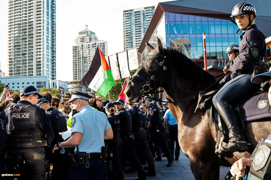 پلیس استرالیا تظاهرات حامیان فلسطین را در سیدنی سرکوب کرد 2