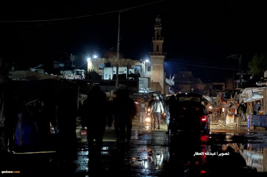 سیل و باران شدید، خیمه‌های آوارگان فلسطینی را در خان یونس در جنوب نوار غزه در خود فرو برد 2