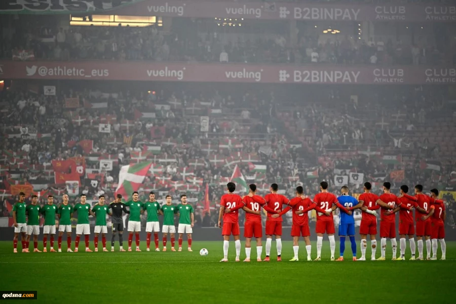 دیدار دوستانه تیم ملی فلسطین و منتخب باسک در محکومیت جنایات اسرائیل؛ نسل‌کشی را متوقف کنید 2