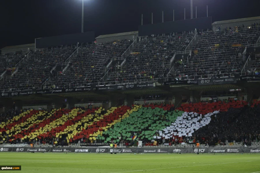 همبستگی باشکوه با مردم فلسطین در بازی دوستانه فلسطین و کاتالونیا 4