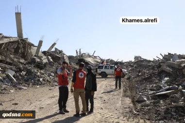 تصاویری از مبارزان گردان‌های قسام حین عملیات جستجو برای یافتن جسد اسرای صهیونیست در اردوگاه جبالیا در شمال نوار غزه