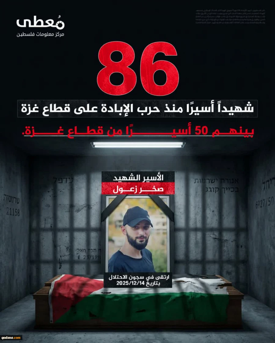 شهادت ۸۶ اسیر فلسطینی در زندان های رژیم صهیونیستی از زمان آغاز جنگ نسل‌کشی در نوار غزه 2