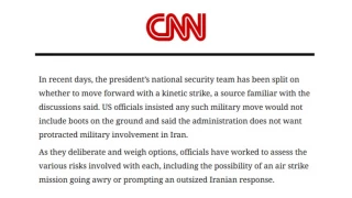 سی‌ان‌ان: تیم ترامپ در خصوص ایران دچار اختلاف شده‌اند