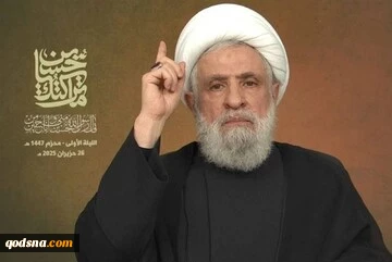 سخنرانی دبیرکل حزب الله در گردهمایی لبنانی‌ها برای حمایت از ایران 2