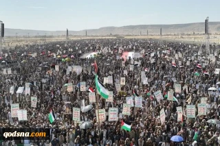 مسيرات يمنية حاشدة دعما للجمهورية الاسلامية الايرانية ونصرة لفلسطين