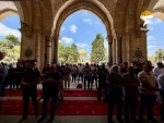 Tens of thousands of Palestinians perform Friday prayer at Aqsa Mosque