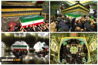Martyred Leader laid to rest at Imam Reza shrine in Mashhad