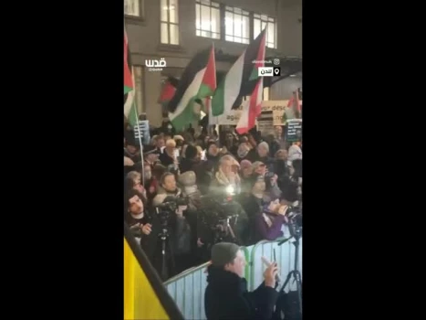 تظاهرات حمایت از فلسطین و اعتصاب کنندگان غذای انگلیسی، که در حمایت از غزه به زندان افتادند در لندن