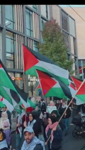 صدها معترض در هانوفر آلمان در حمایت از فلسطین به خیابان‌ها آمدند